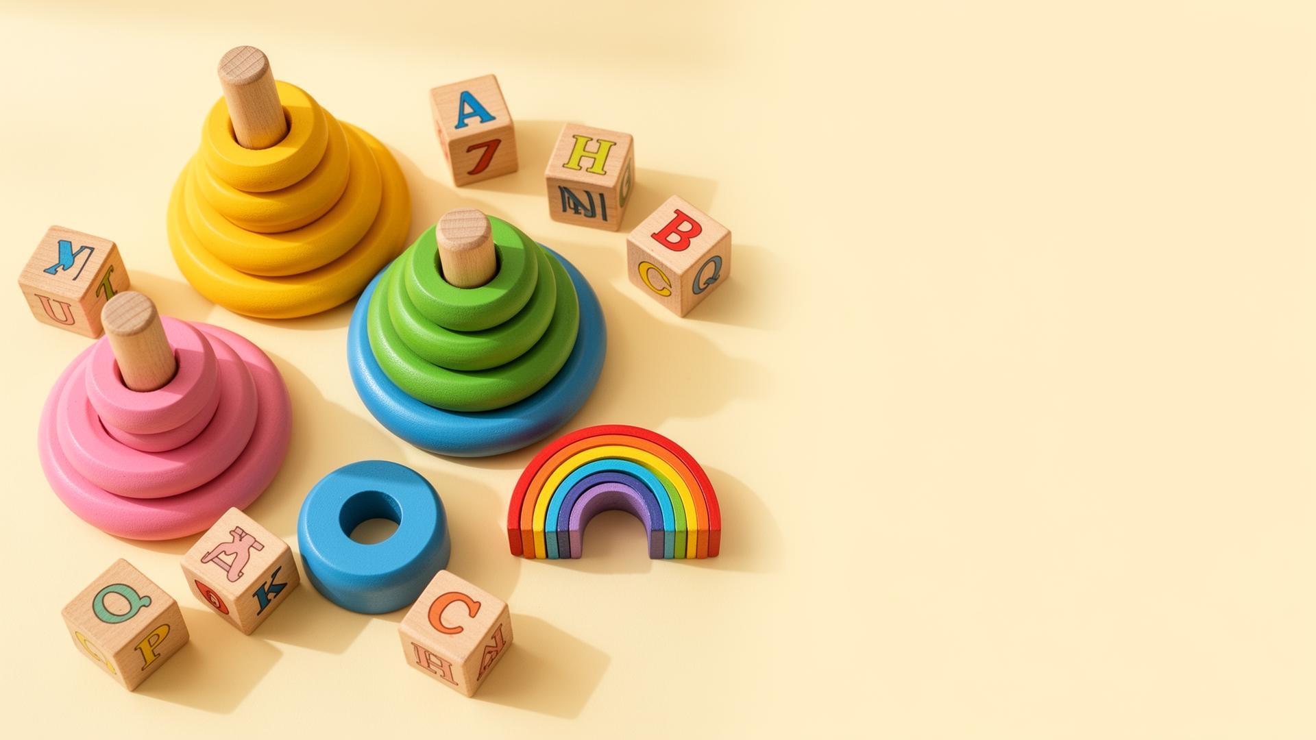 Pädagogisches Holzspielzeug im Montessori-Stil